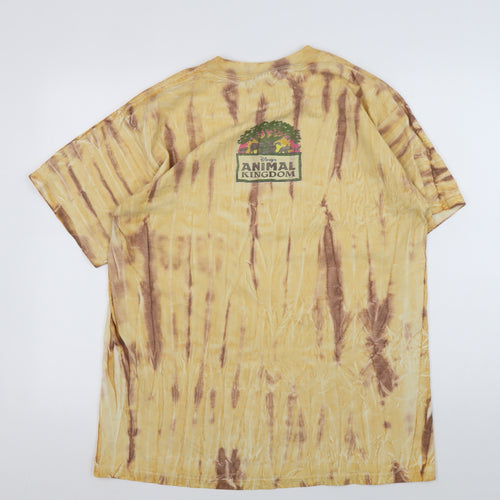 Disney Animal Kingdom T-Shirt Brown L Graphic Cotton