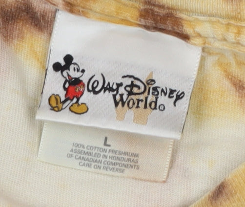 Disney Animal Kingdom T-Shirt Brown L Graphic Cotton