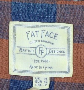 Fat Face Men's Multicoloured Check Casual Shirt, Size 14