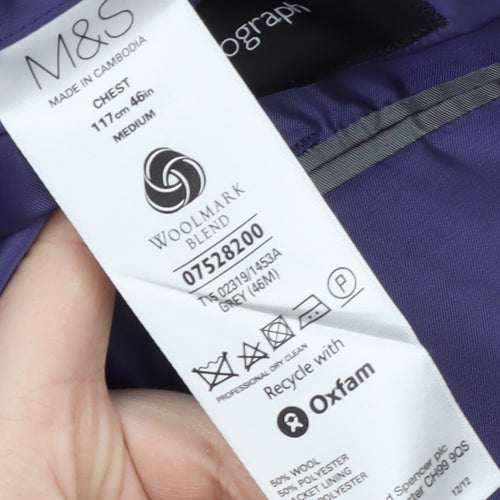 Marks and Spencer Men's Grey 2 Piece Suit 46R/40W/33L