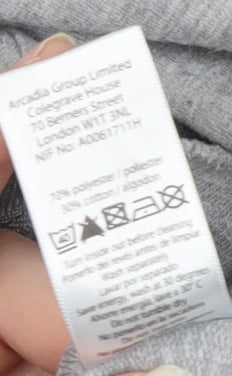 Evans Women's Grey Full Zip Hoodie with Embroidery