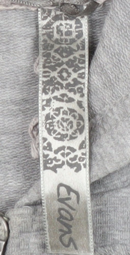 Evans Women's Grey Full Zip Hoodie with Embroidery