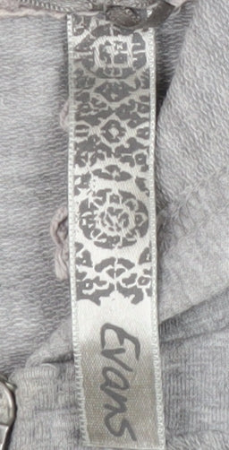 Evans Women's Grey Full Zip Hoodie with Embroidery