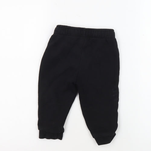 Puma Boys Black Jogger Trousers S - Activewear Cotton Blend