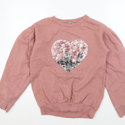 Next Girls Pink Sequin Pullover Sweatshirt - 14 Years