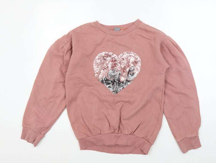 Next Girls Pink Sequin Pullover Sweatshirt - 14 Years