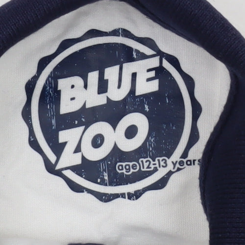 Blue Zoo Boys White and Black Polo Shirt 12-13 Years