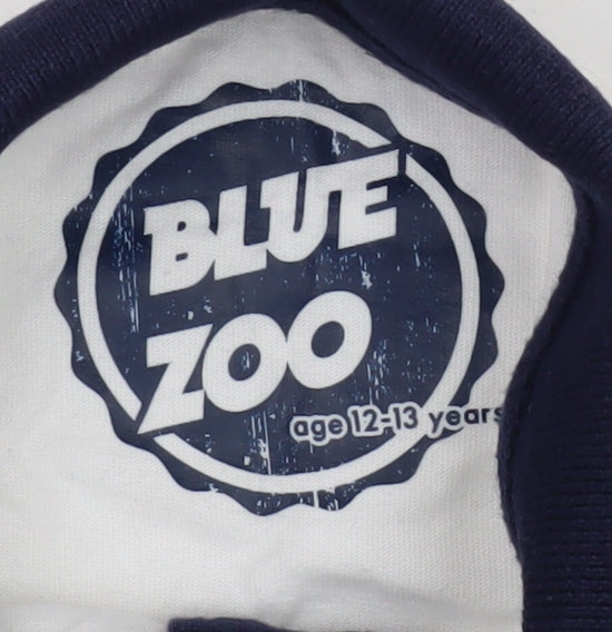 Blue Zoo Boys White and Black Polo Shirt 12-13 Years