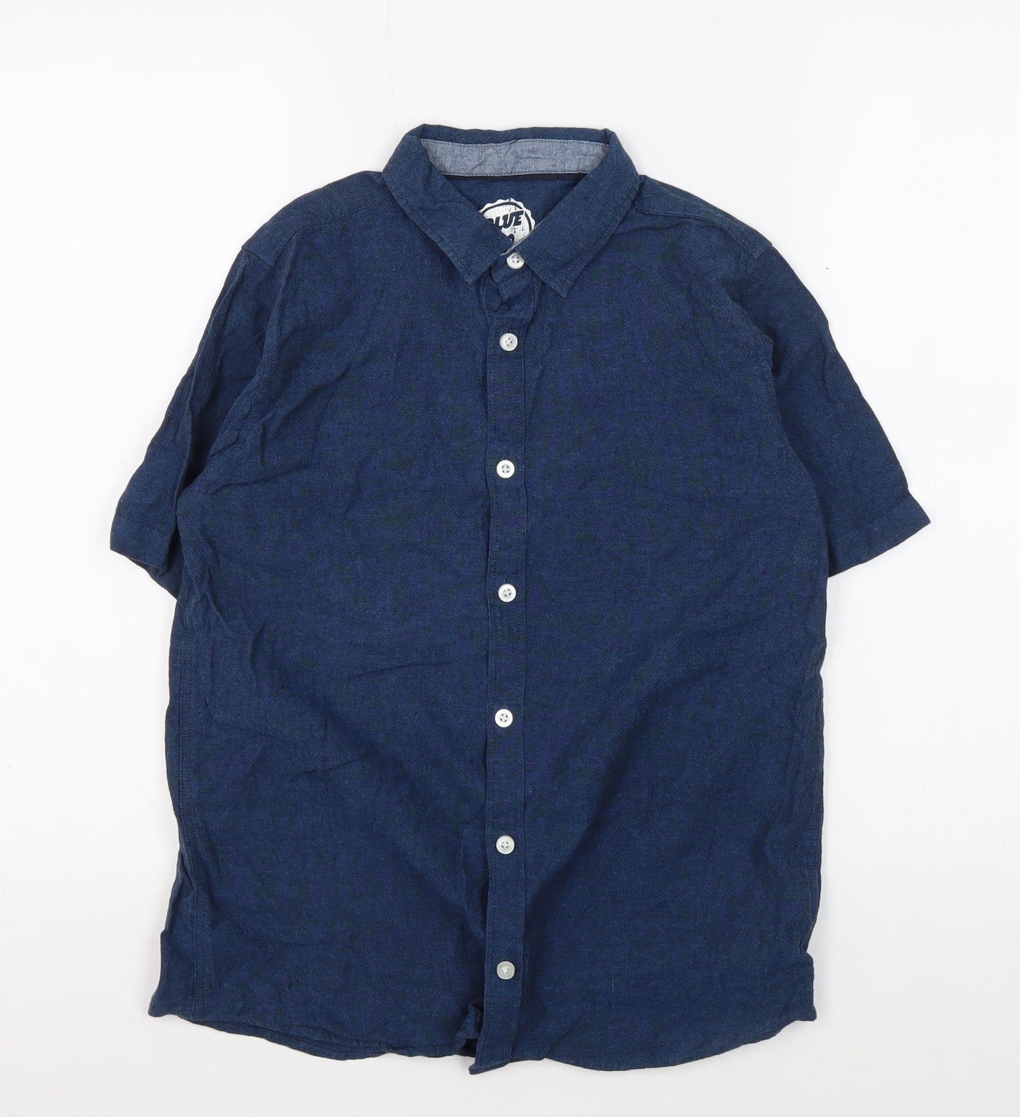 Blue Zoo Boys Blue Button-Up Linen Shirt, Age 14 Years