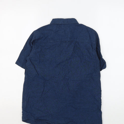 Blue Zoo Boys Blue Button-Up Linen Shirt, Age 14 Years