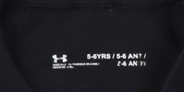Under Armour Boys Black T-Shirt, 5-6 Years, Gym & Training