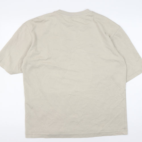 Uniqlo Men's Beige Crew Neck T-Shirt L