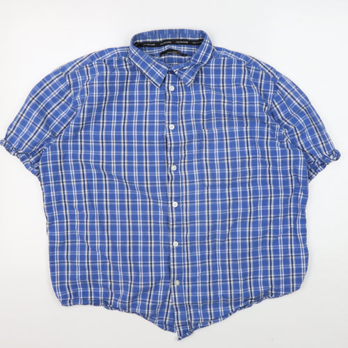Colin Montgomerie Men's Blue Check Shirt L