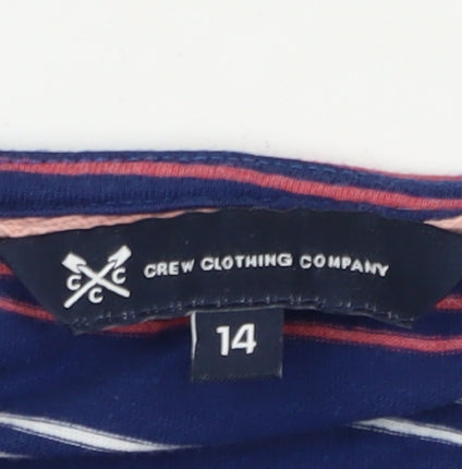 Crew Clothing Women's Blue Stripe T-Shirt, Size 14