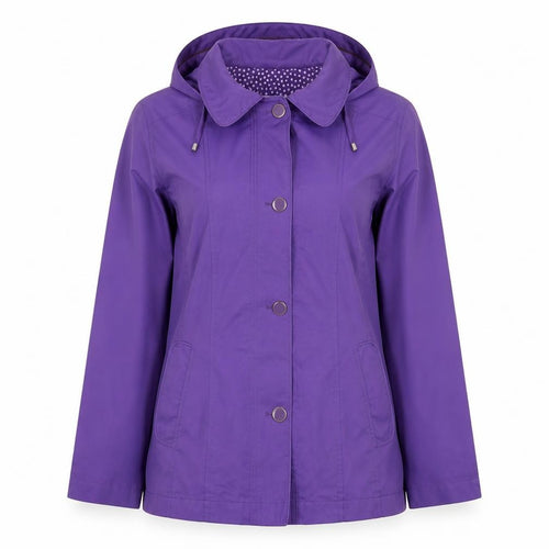 Marks and Spencer Women's Purple Hooded Rain Coat Size 14