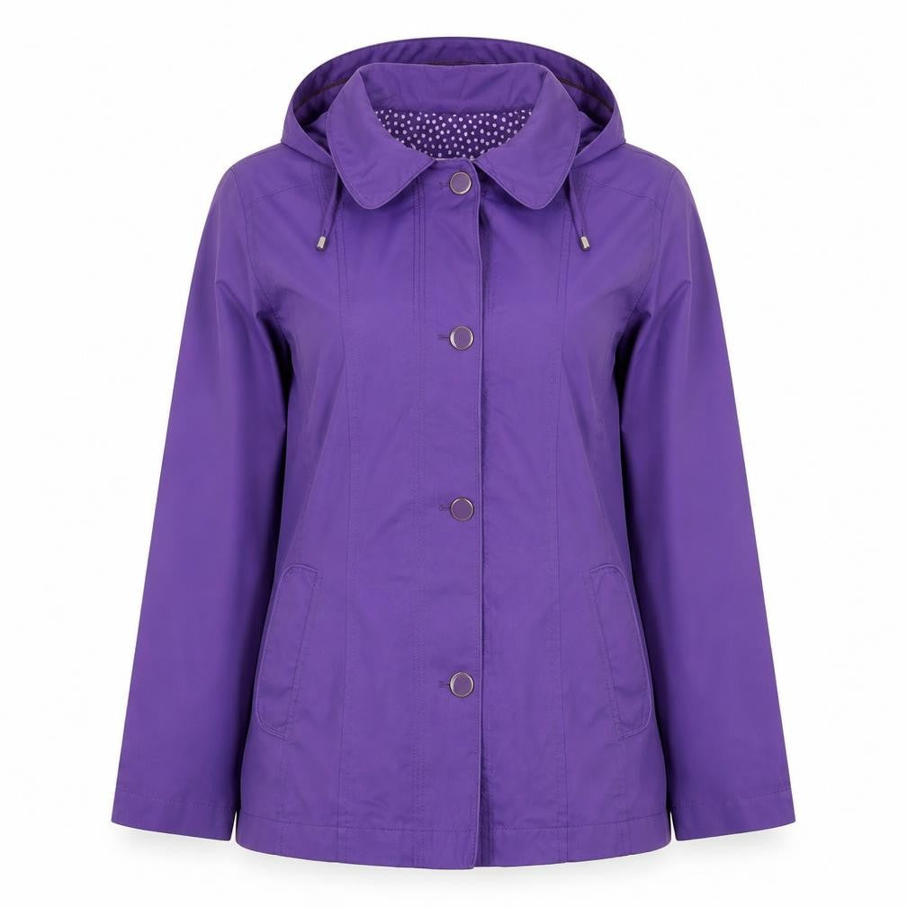 Marks and Spencer Women's Purple Hooded Rain Coat Size 14