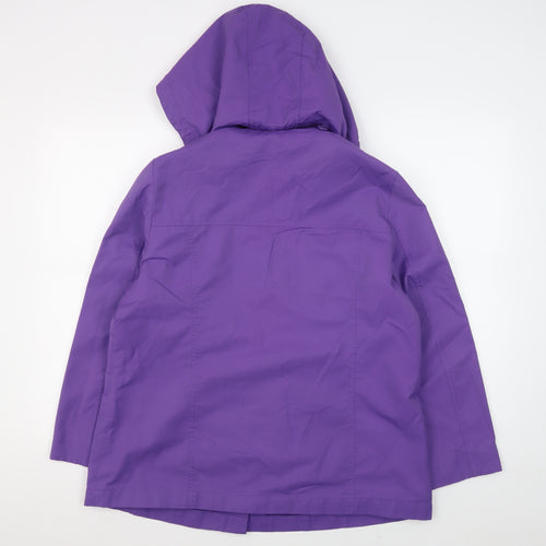 Marks and Spencer Women's Purple Hooded Rain Coat Size 14