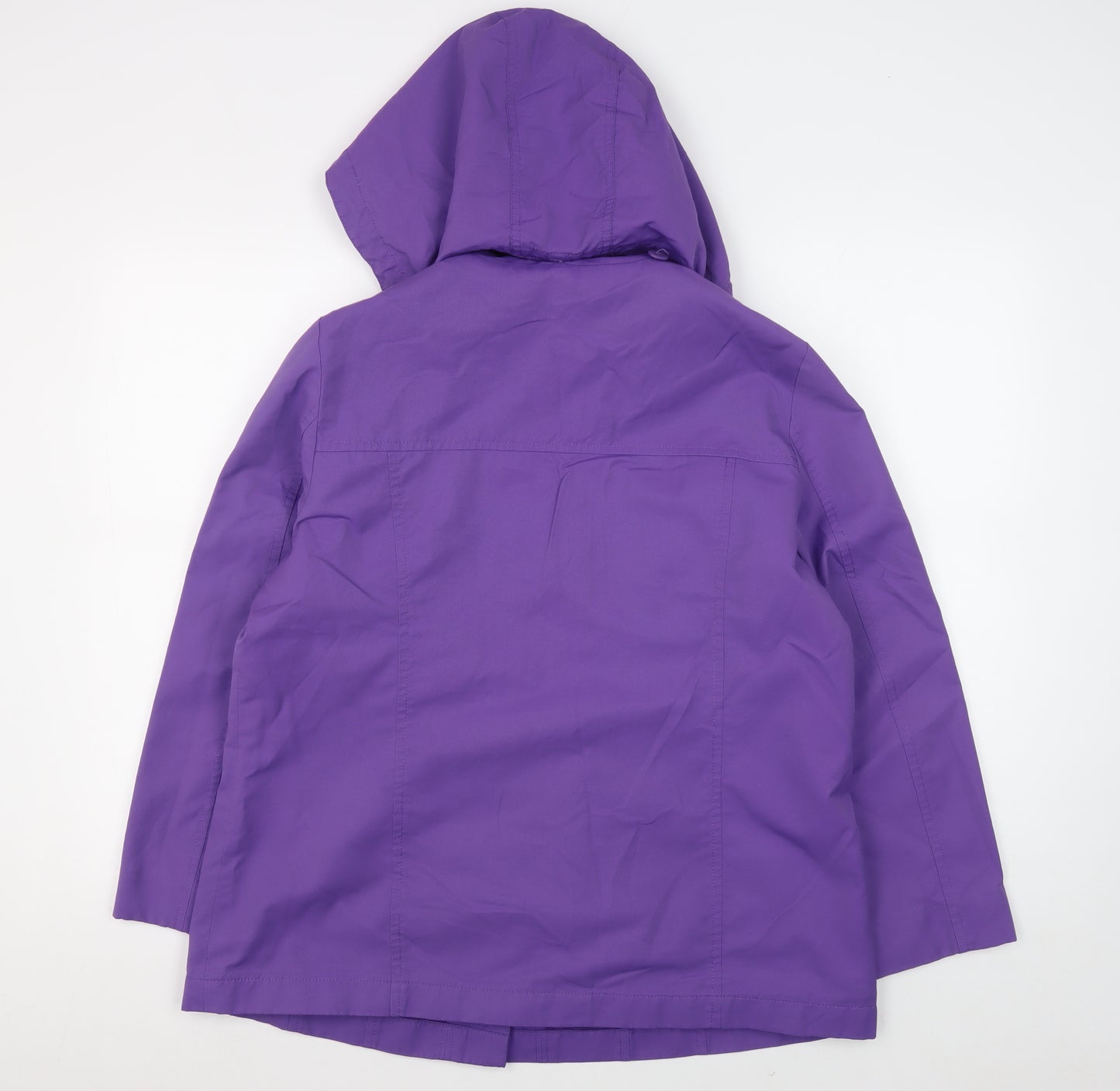 Marks and Spencer Women's Purple Hooded Rain Coat Size 14