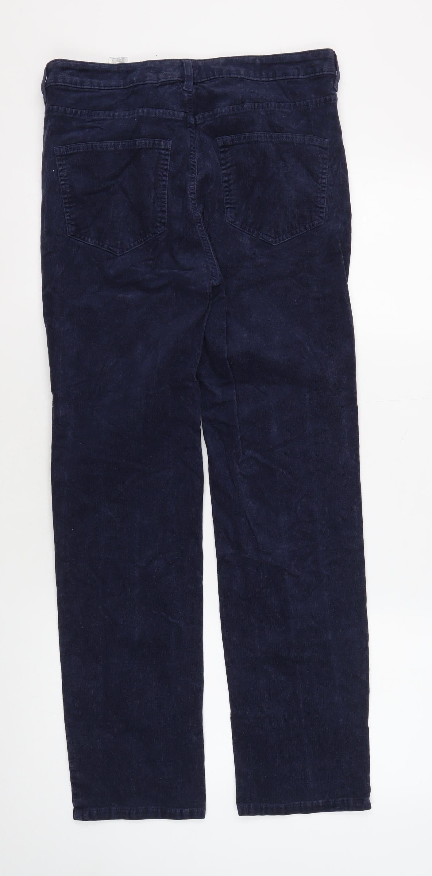 M&S Women's Blue Corduroy Trousers Size 12