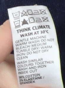 M&S Women's Blue Corduroy Trousers Size 12