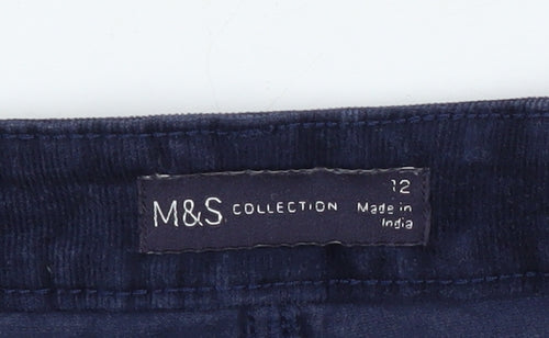 M&S Women's Blue Corduroy Trousers Size 12