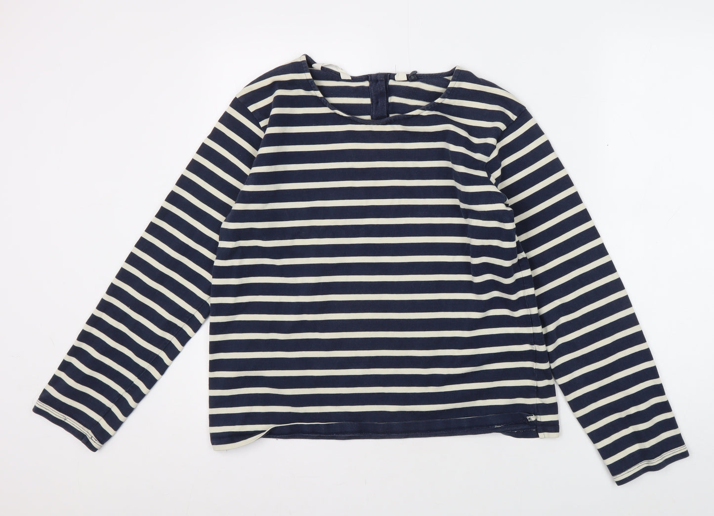 Seasalt Women's Blue Striped Long Sleeve Top Size 12