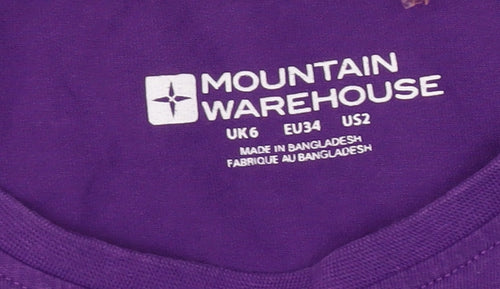 Mountain Warehouse Women's Purple T-Shirt Size 6