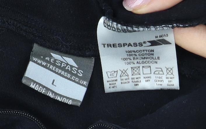 Trespass Black Unisex L Full Zip Sweatshirt