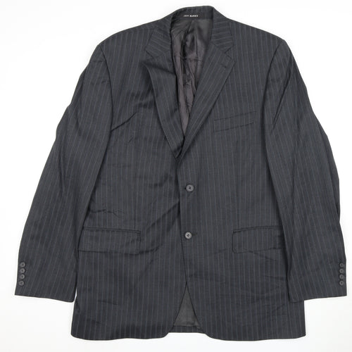Jeff Banks Men's Grey Striped Suit Jacket, Size 42L, Formal