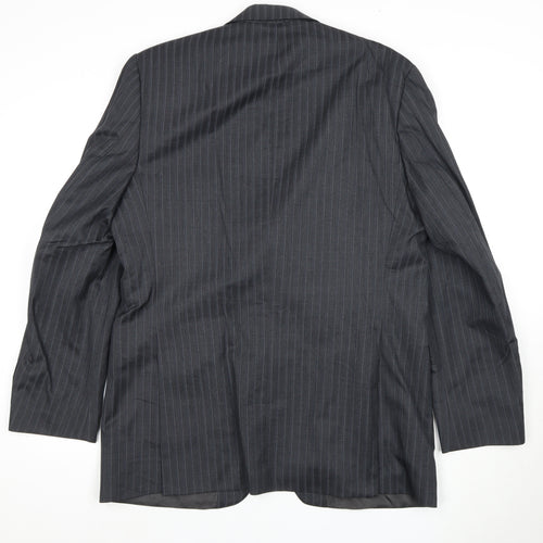 Jeff Banks Men's Grey Striped Suit Jacket, Size 42L, Formal