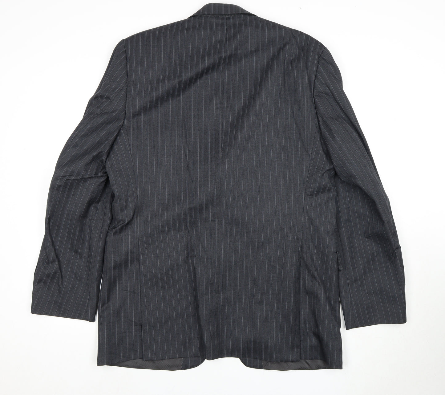 Jeff Banks Men's Grey Striped Suit Jacket, Size 42L, Formal