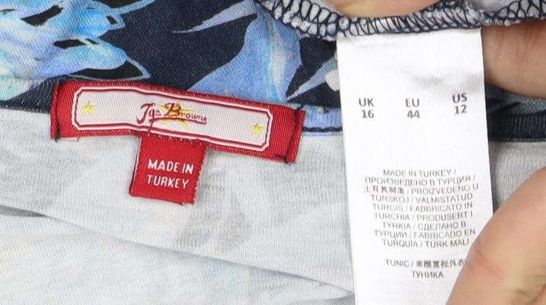 Joyful Fun Blue Floral Shift Dress for Women Size 16