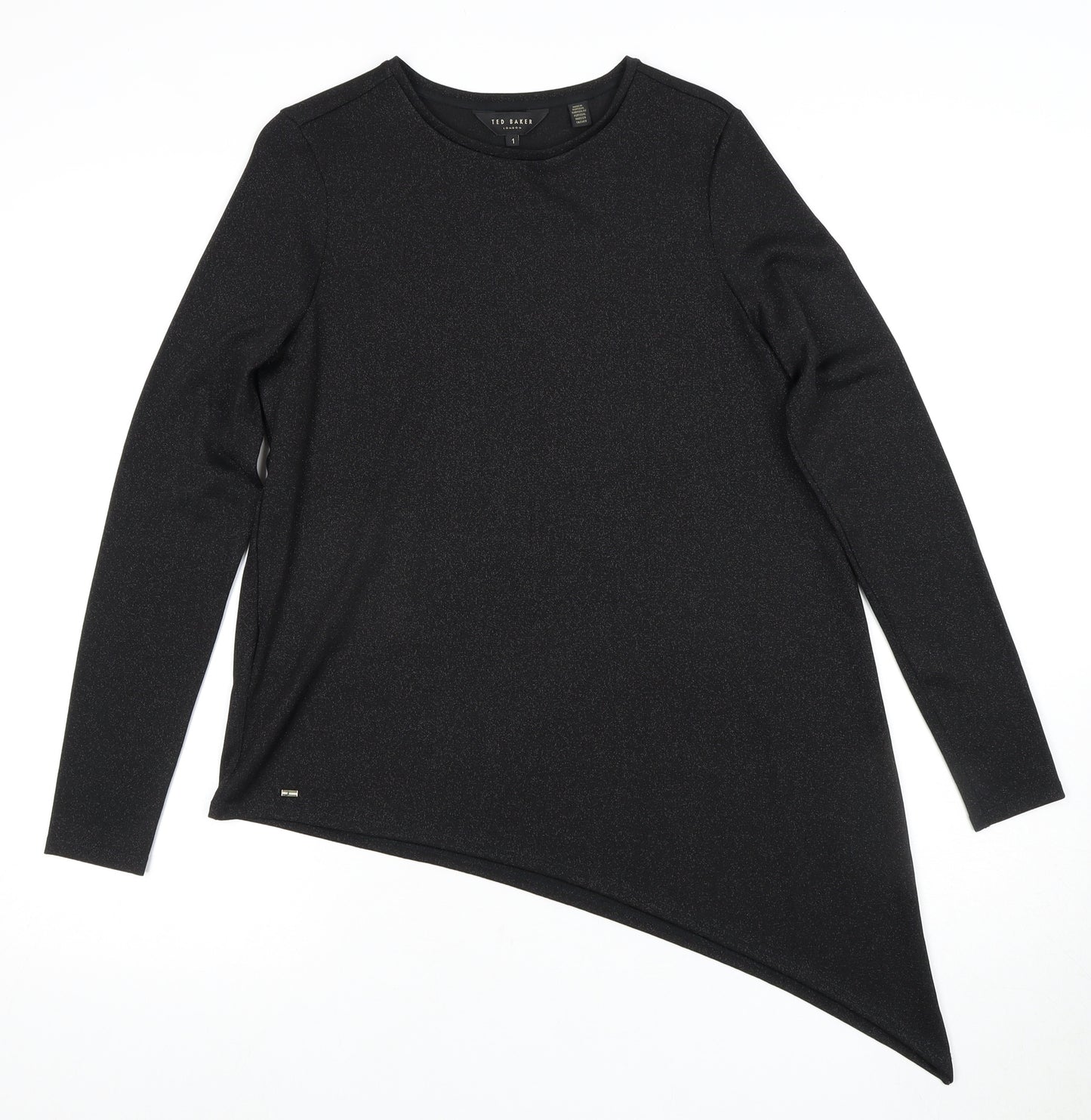 Ted Baker Women's Black Asymmetrical T-Shirt Size 8