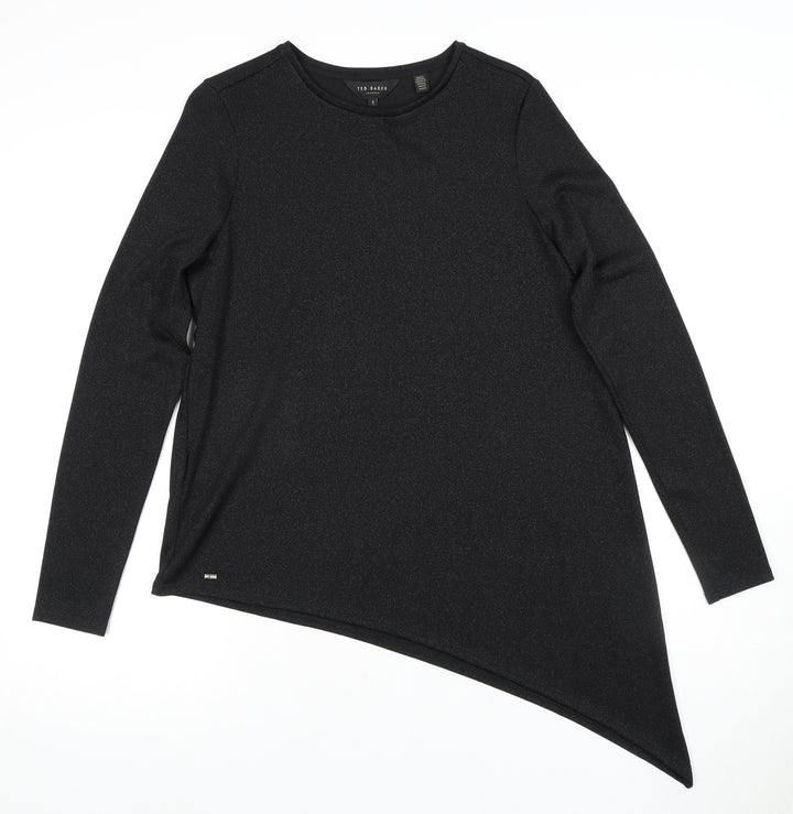 Ted Baker Women's Black Asymmetrical T-Shirt Size 8
