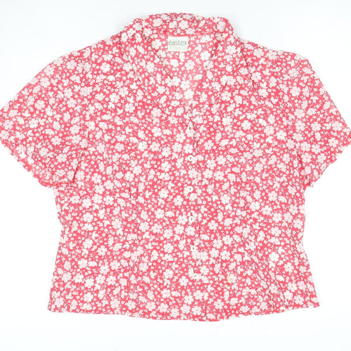 Eastex Women's Red Floral Blouse Size 14