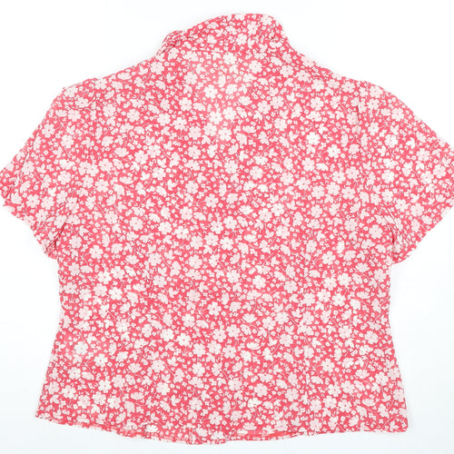 Eastex Women's Red Floral Blouse Size 14