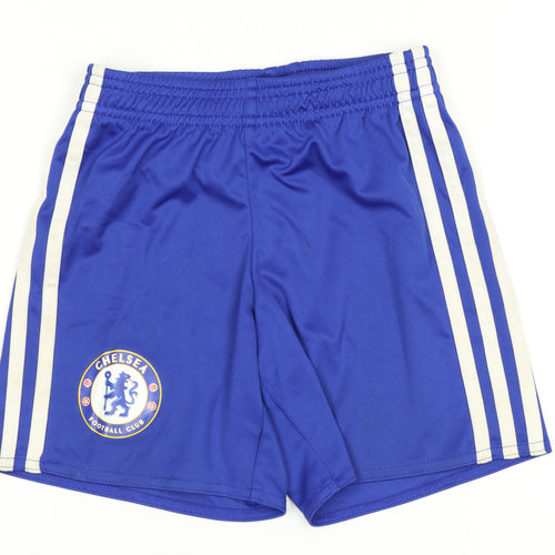Adidas Boys Blue Athletic Football Shorts 5-6 Years