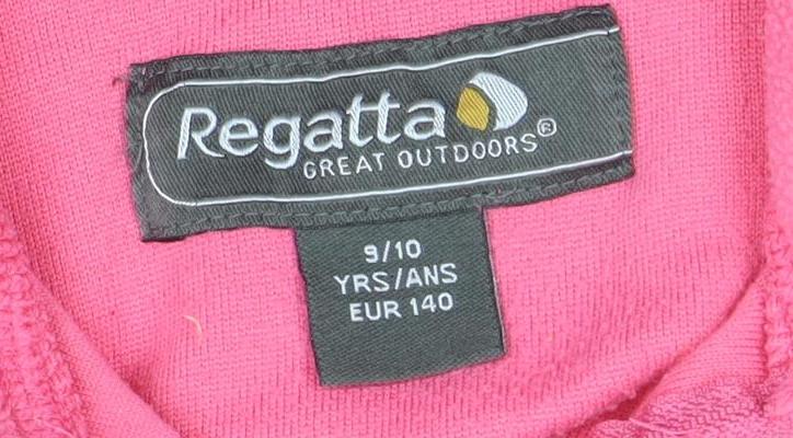 Regatta Girls Pink Fleece Pullover Sweatshirt 9 Years