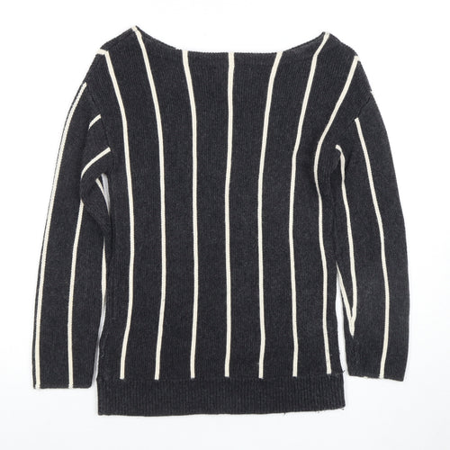 Banana Republic Women's Black Striped Pullover Jumper XS