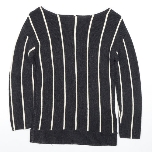 Banana Republic Women's Black Striped Pullover Jumper XS