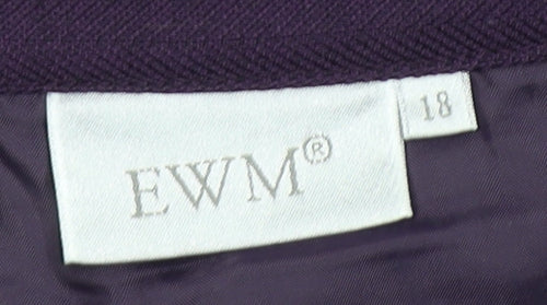 EWM Women's Purple Midi Straight Skirt Size 18