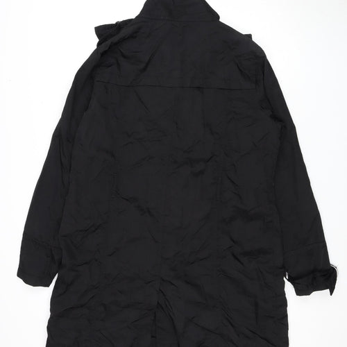 Red Herring Black Hooded Parka Jacket Size 14 Women's