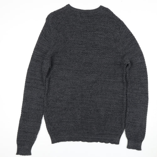 Marks and Spencer Men's Grey Cotton Pullover Jumper L