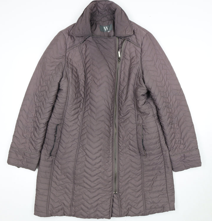 BHS Women's Brown Quilted Mid-Length Coat Size 16