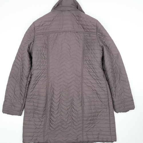 BHS Women's Brown Quilted Mid-Length Coat Size 16