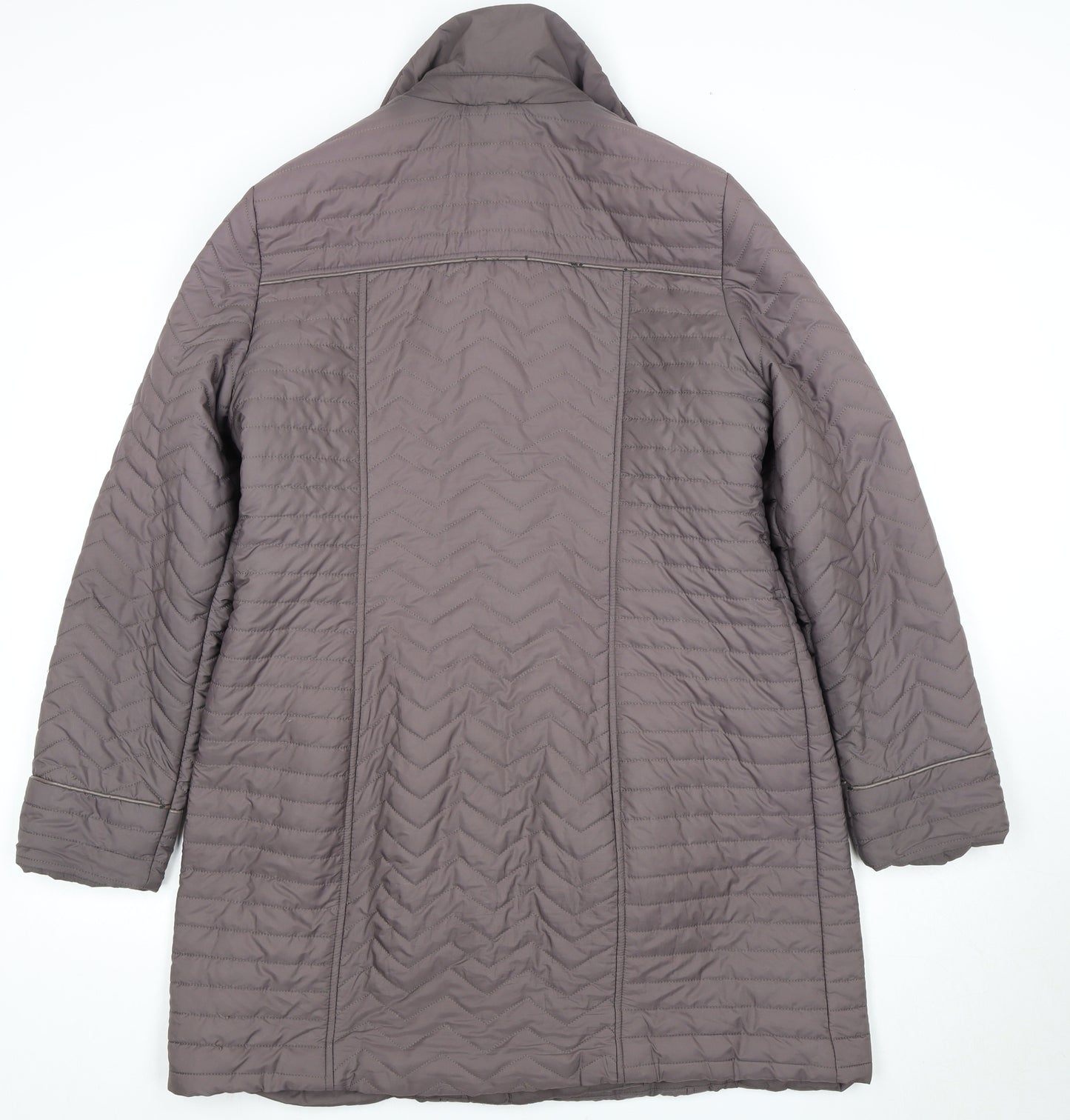 BHS Women's Brown Quilted Mid-Length Coat Size 16