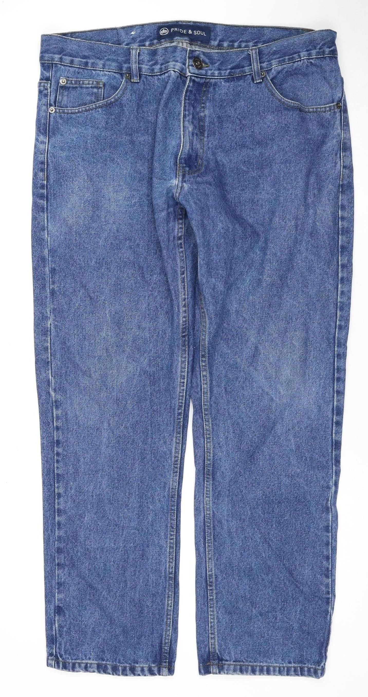 Pride & Soul Men's Blue Straight Jeans Size 38