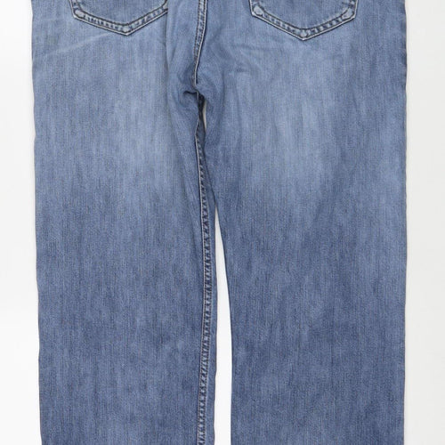 Marks and Spencer Men's Blue Straight Jeans, 38 Waist