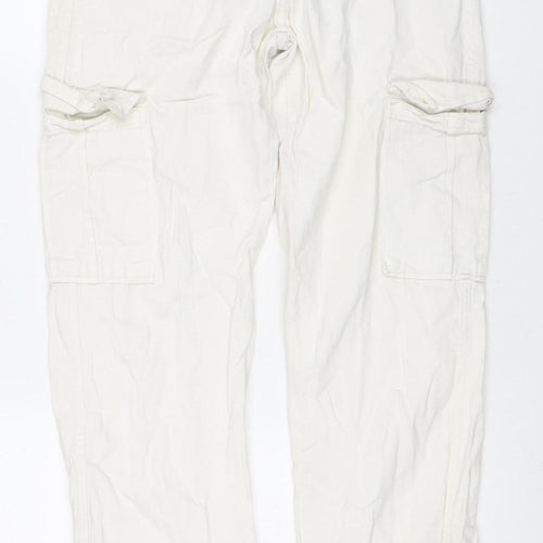 Women's White Cargo STR Trousers UK 8