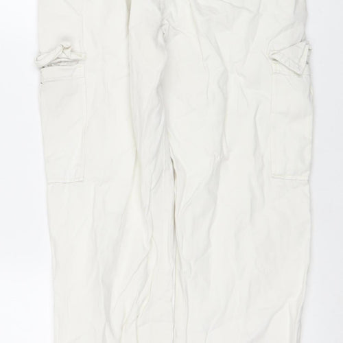 Women's White Cargo STR Trousers UK 8